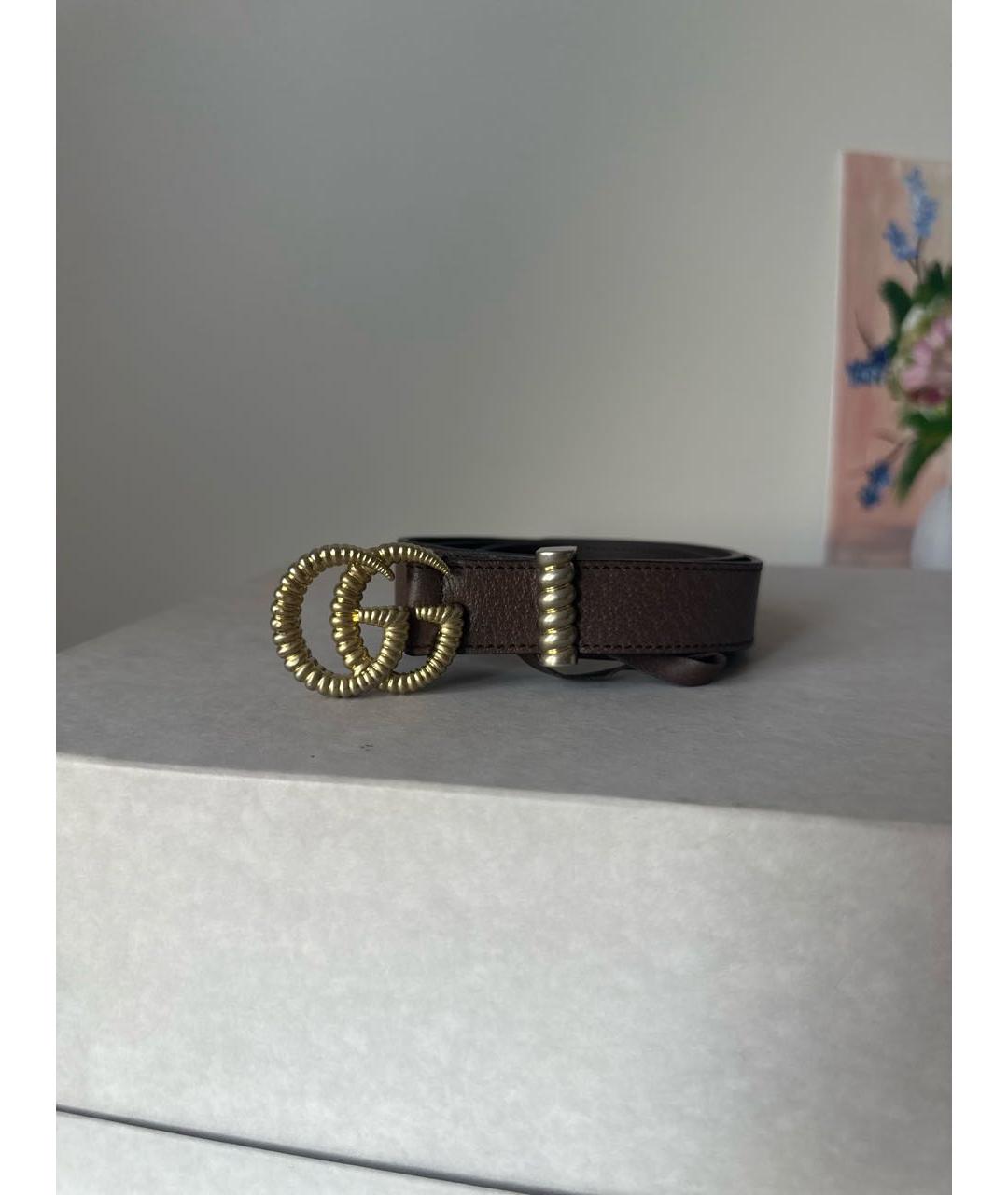 GUCCI Коричневый кожаный ремень, фото 5