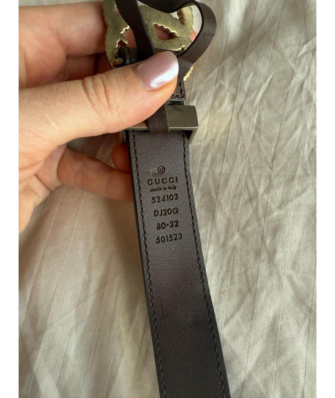 GUCCI Коричневый кожаный ремень, фото 3