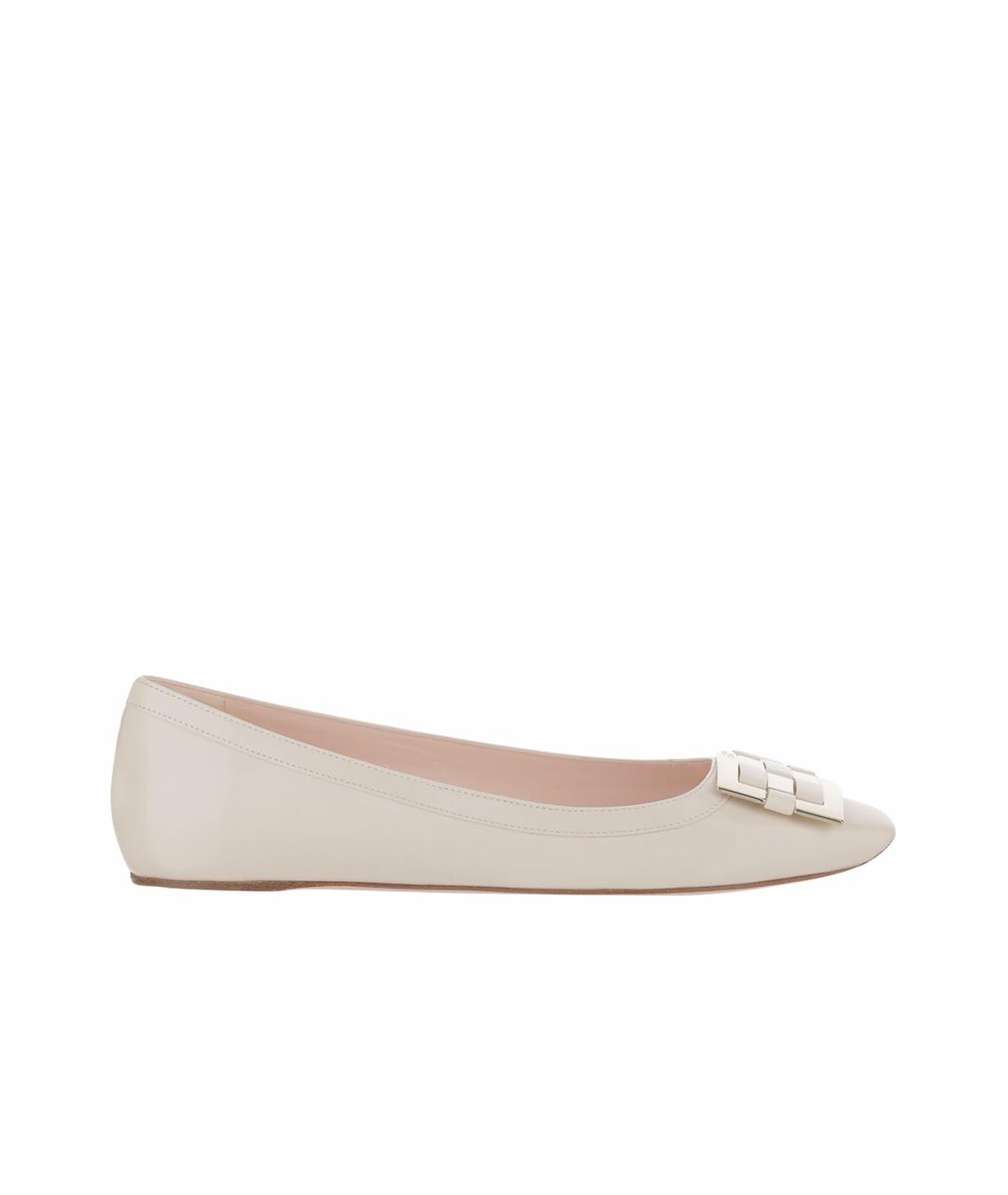 ROGER VIVIER Бежевые кожаные балетки, фото 5