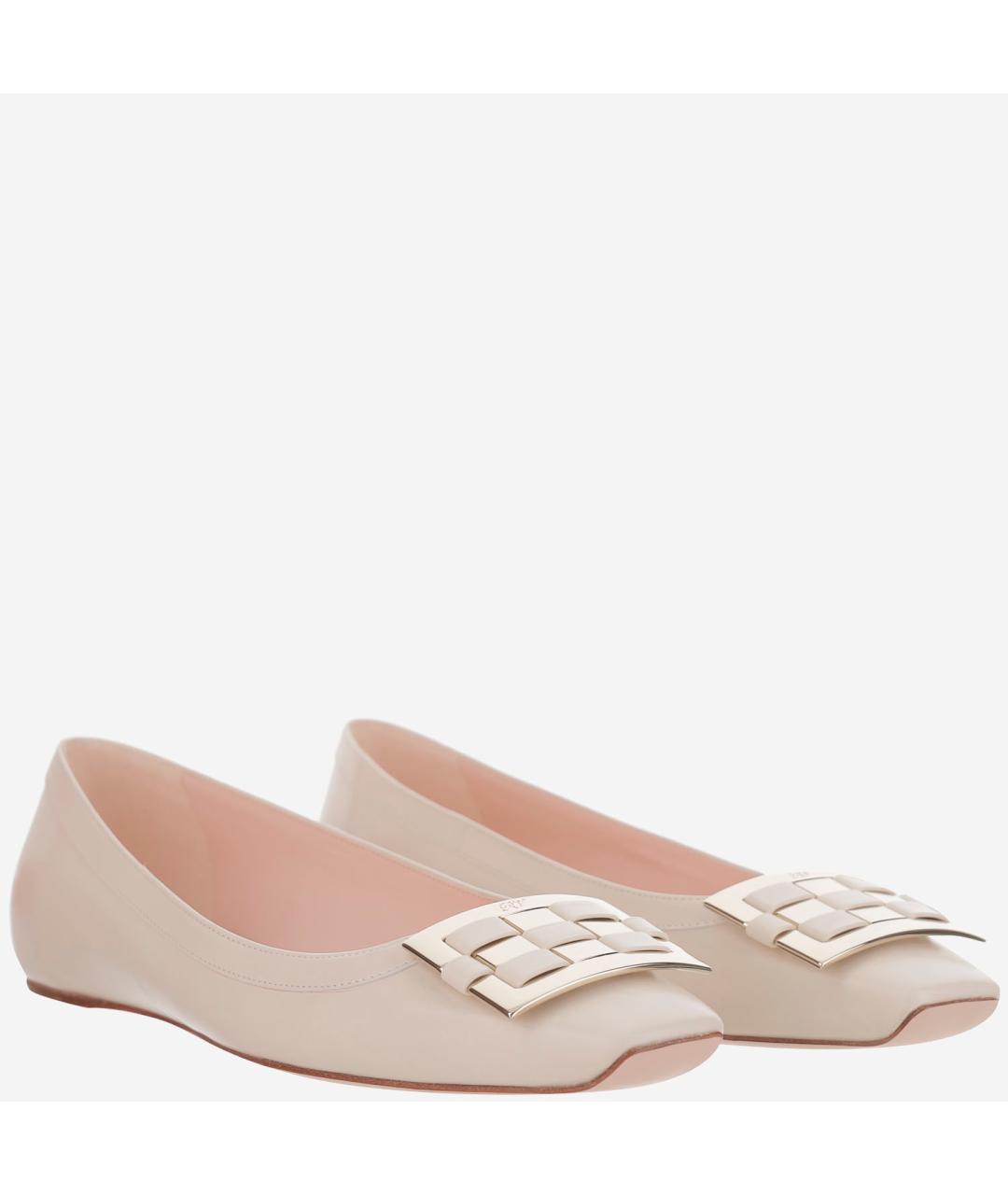ROGER VIVIER Бежевые кожаные балетки, фото 2