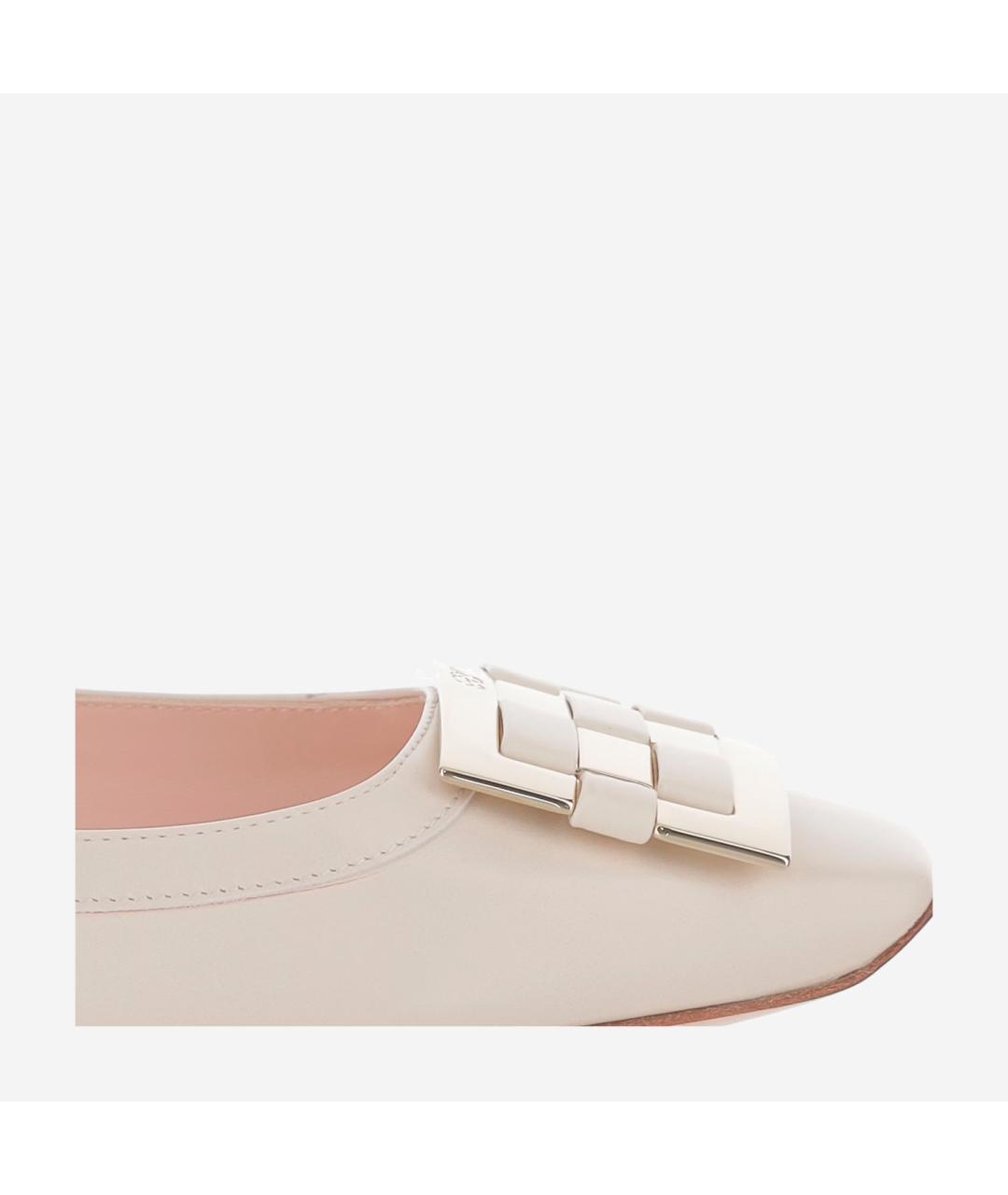 ROGER VIVIER Бежевые кожаные балетки, фото 4
