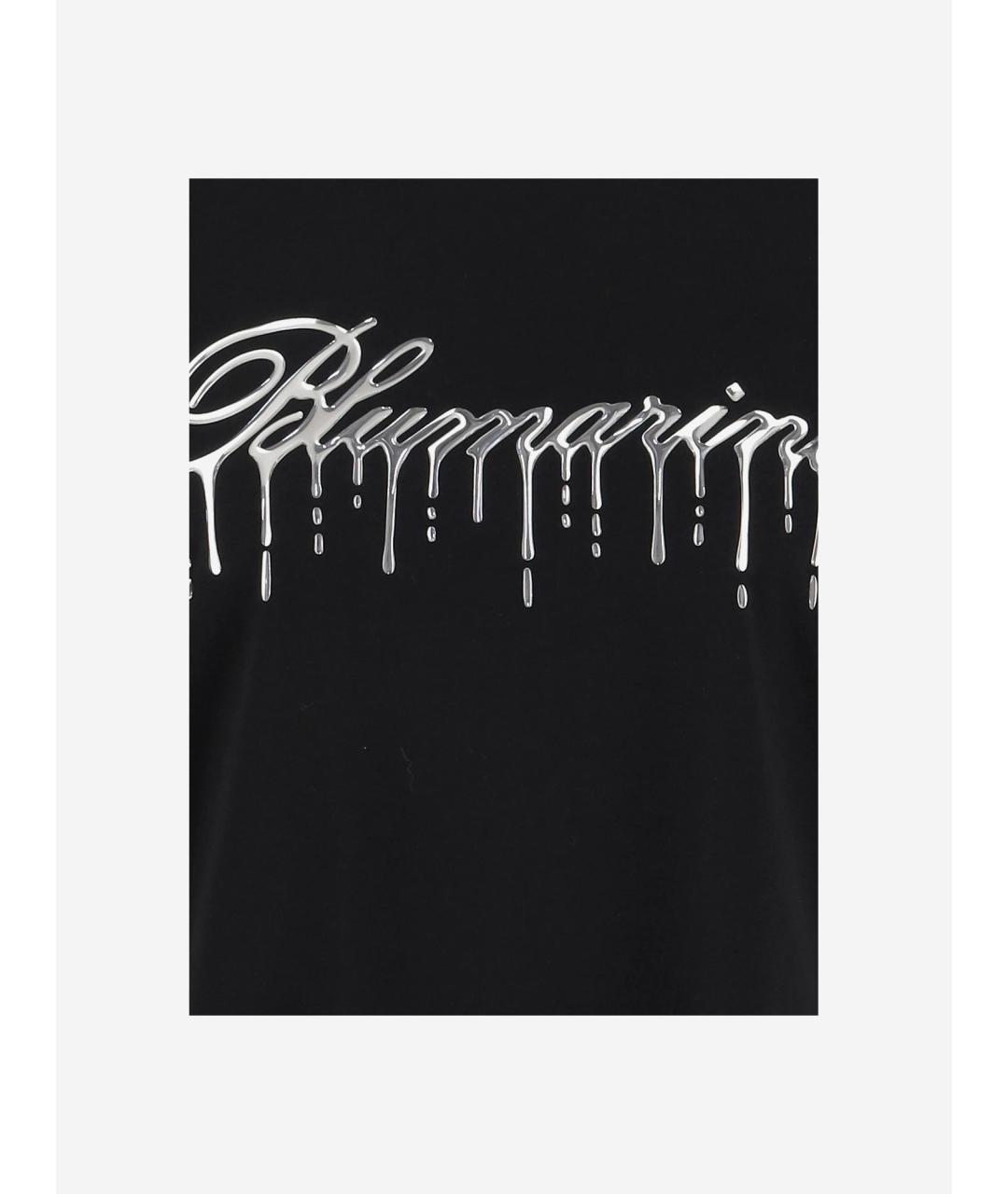 BLUMARINE Черная хлопковая футболка, фото 3