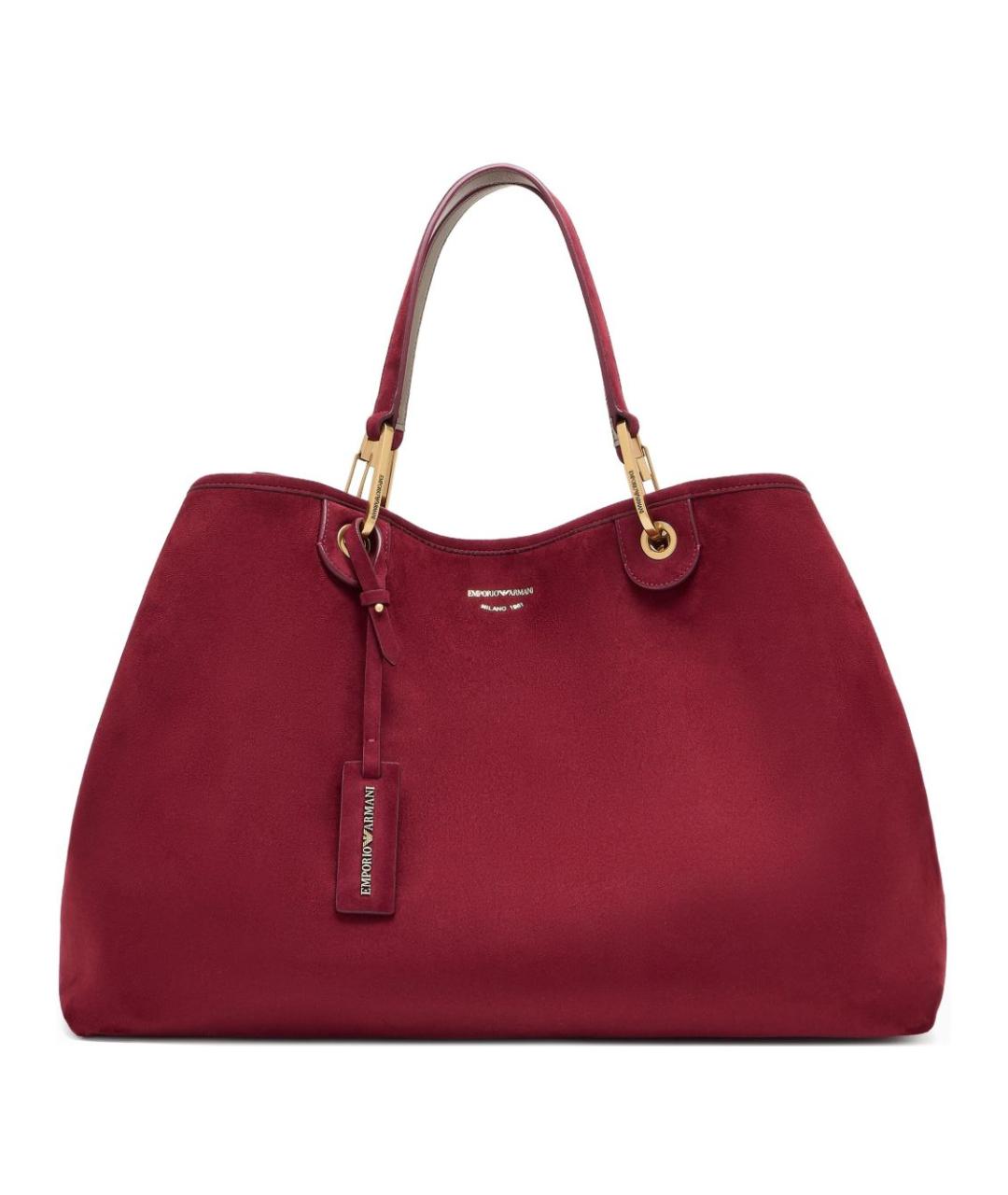 EMPORIO ARMANI Бордовая синтетическая сумка тоут, фото 1