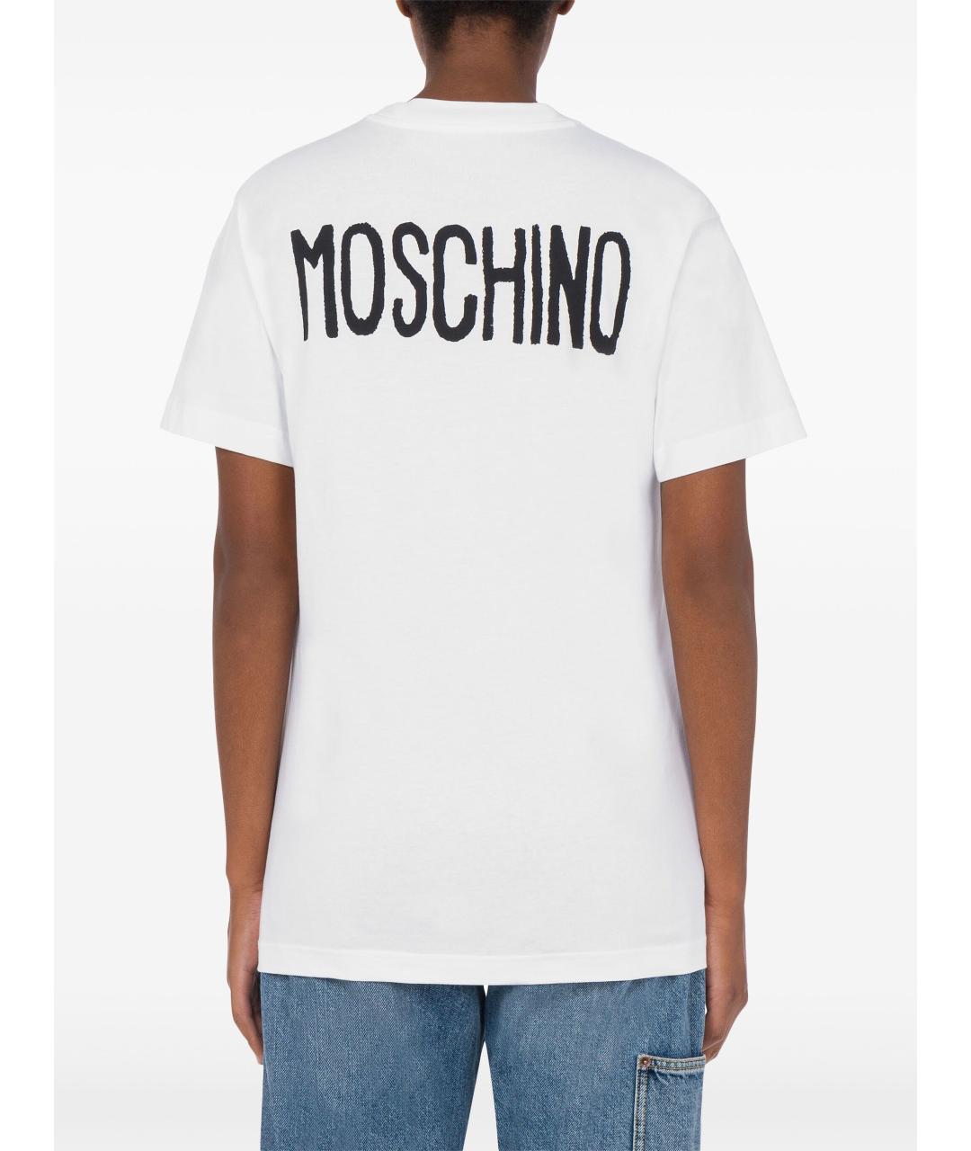 MOSCHINO Белая хлопковая футболка, фото 3