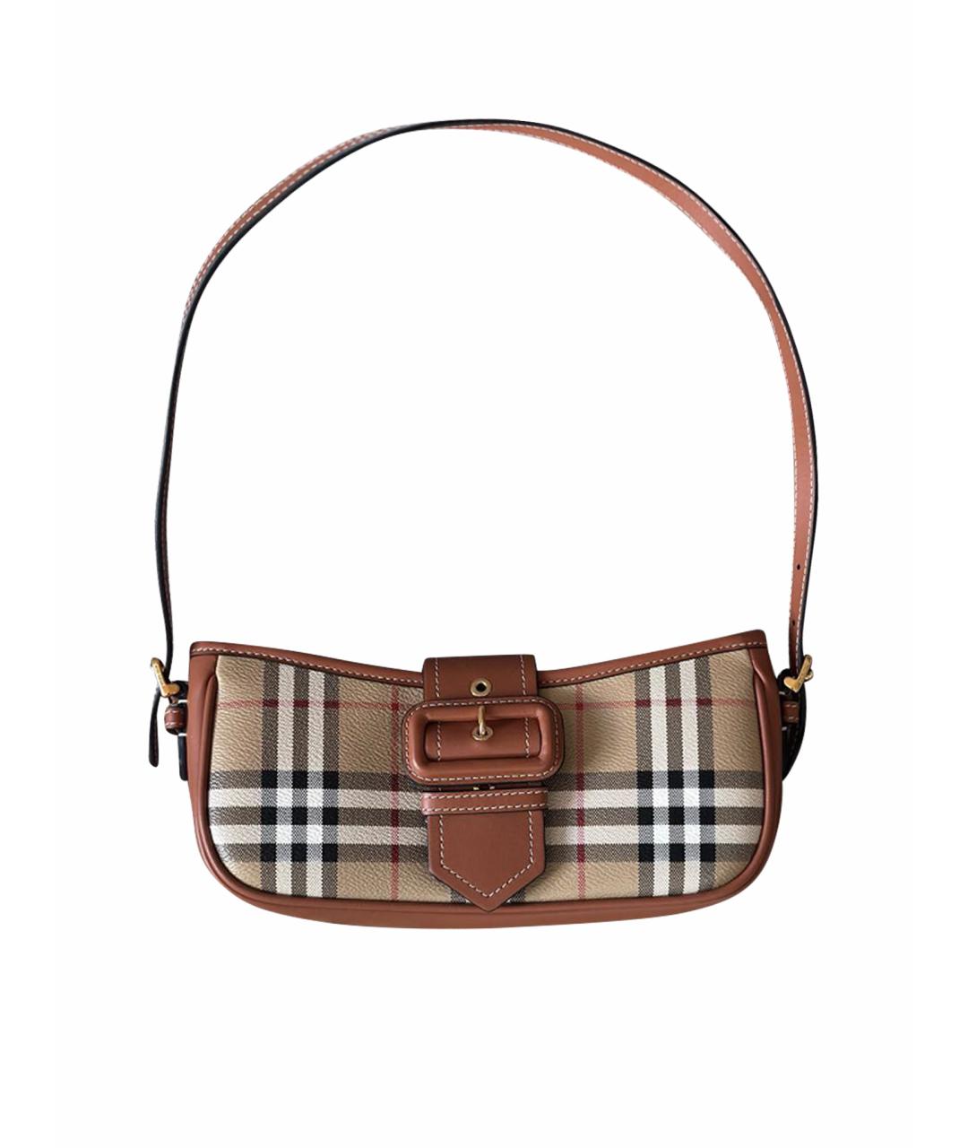 BURBERRY Коричневая кожаная сумка через плечо, фото 1