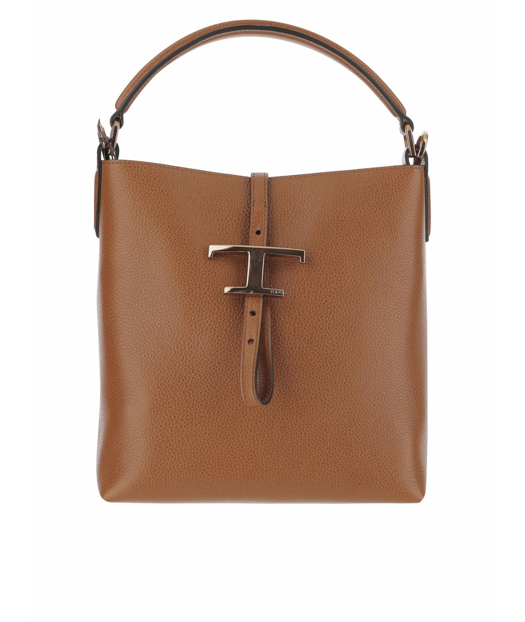 TOD'S Коричневая кожаная сумка тоут, фото 1