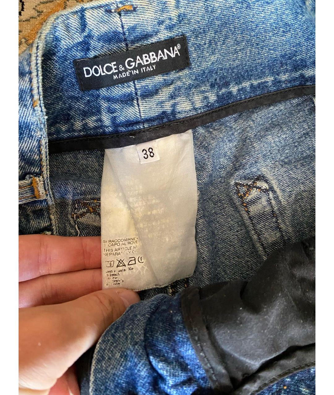 DOLCE&GABBANA Синие хлопковые шорты, фото 5