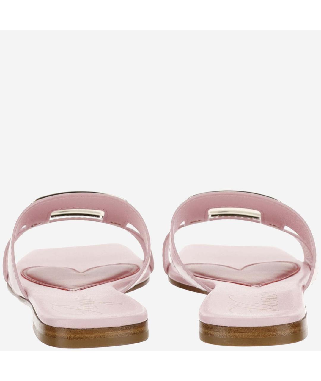 ROGER VIVIER Розовые кожаные шлепанцы, фото 3