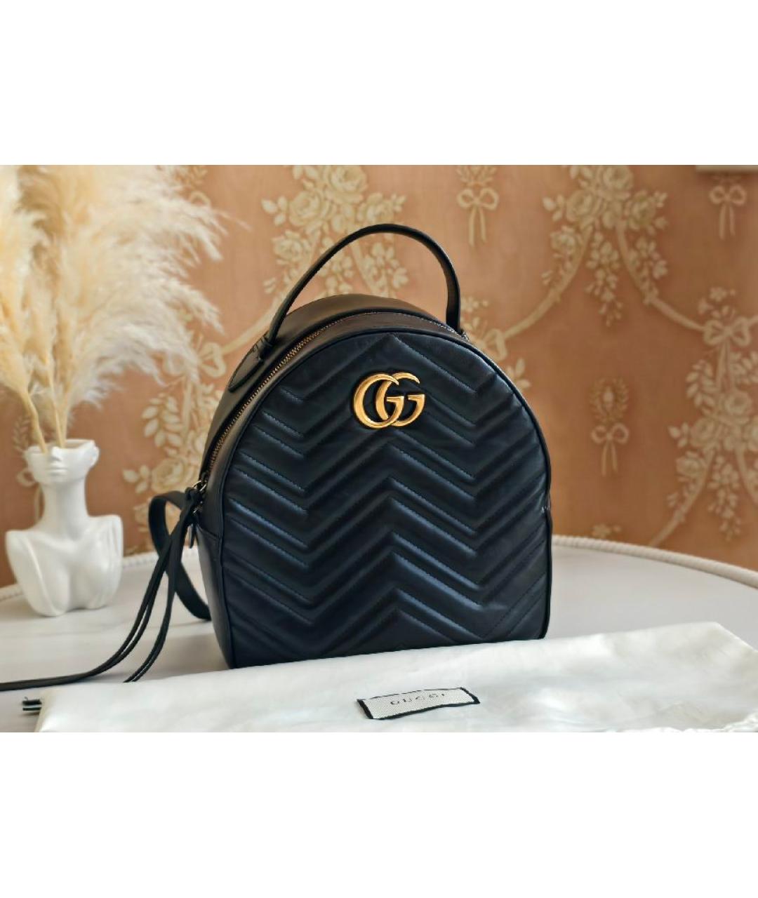 GUCCI Черный кожаный рюкзак, фото 2