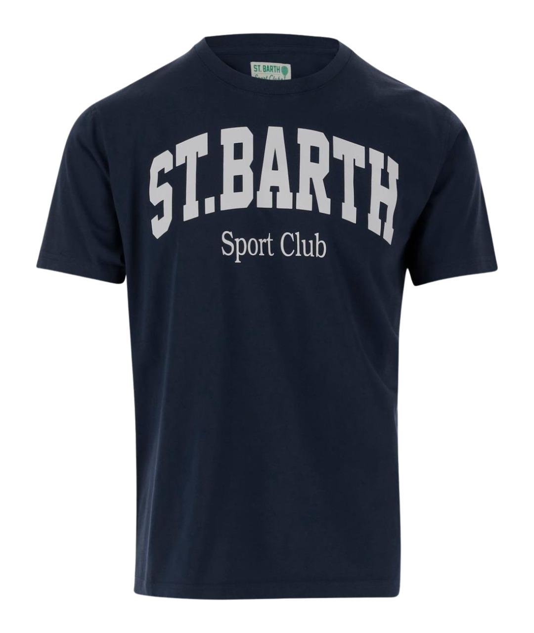 MC2 SAINT BARTH Темно-синяя хлопковая футболка, фото 1