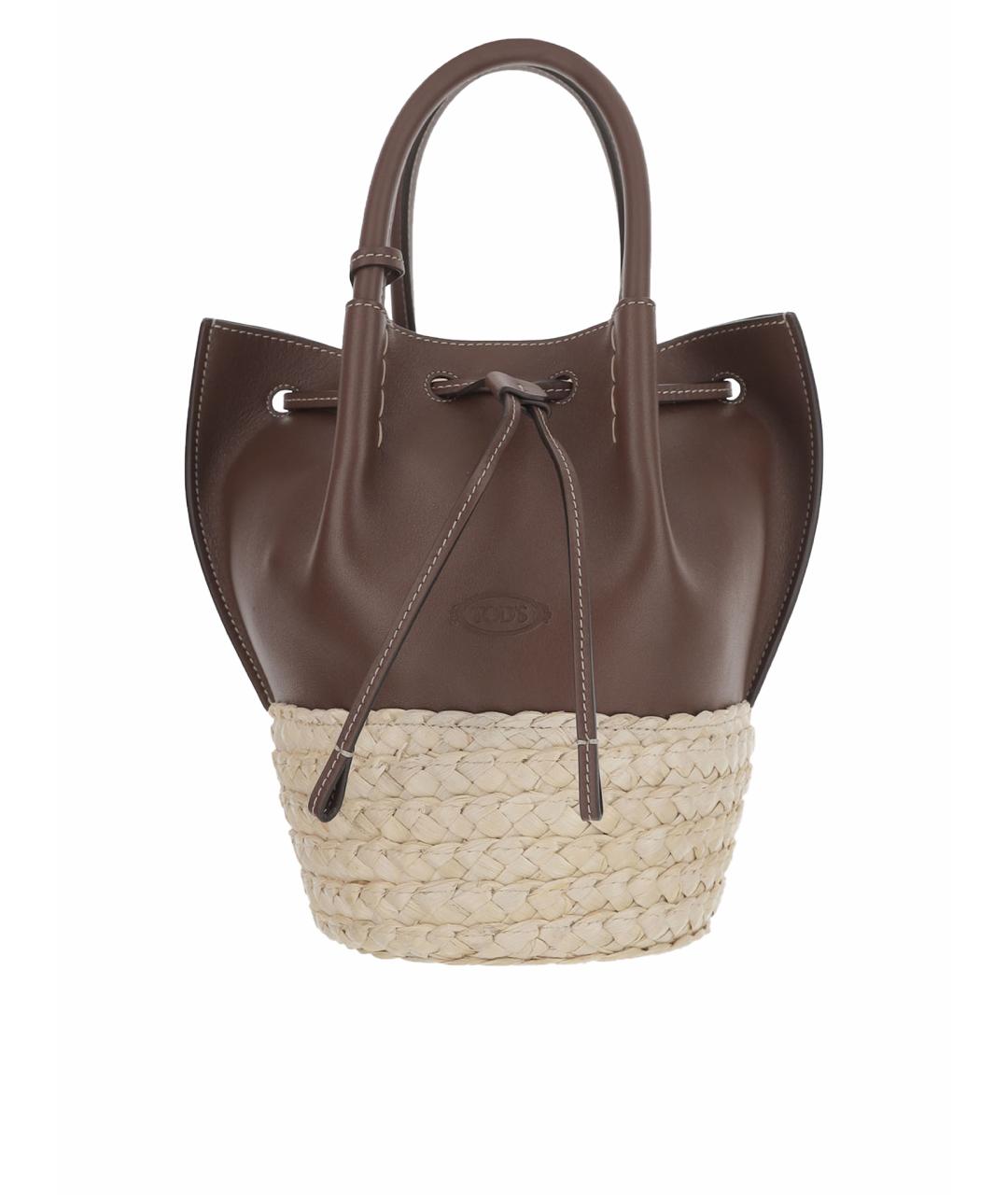 TOD'S Коричневая кожаная сумка тоут, фото 1