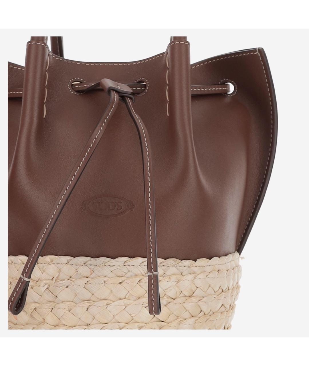 TOD'S Коричневая кожаная сумка тоут, фото 5