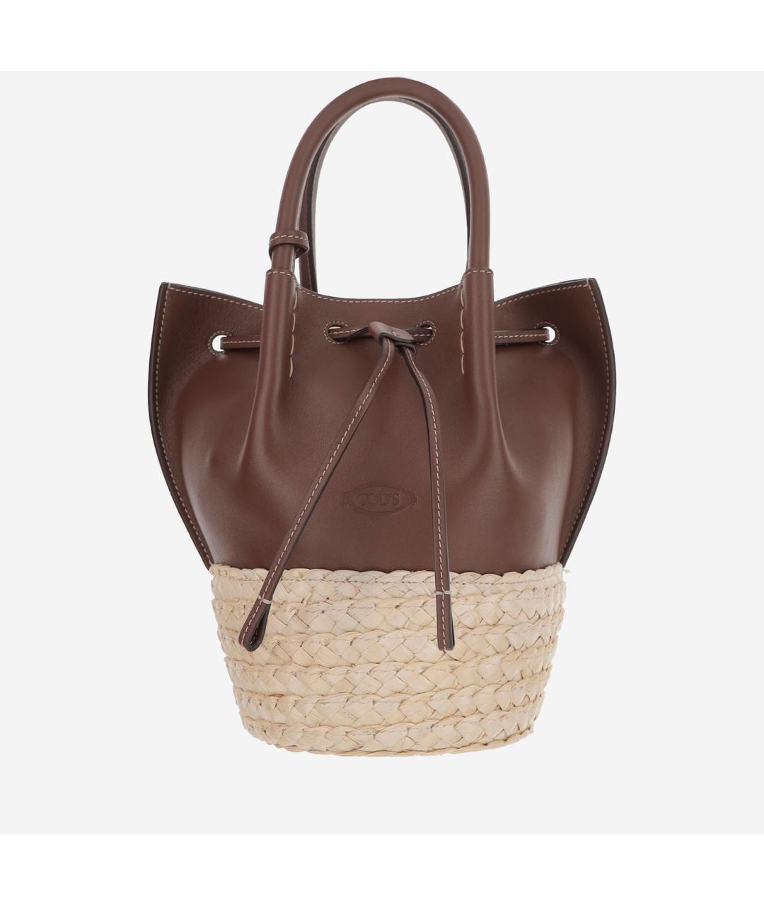 TOD'S Коричневая кожаная сумка тоут, фото 6