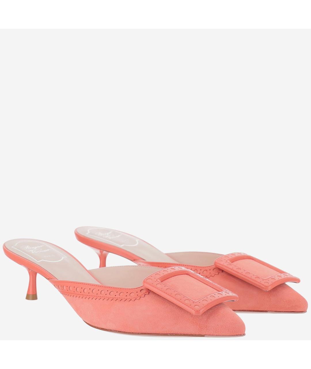 ROGER VIVIER Коралловые замшевые мюли, фото 2