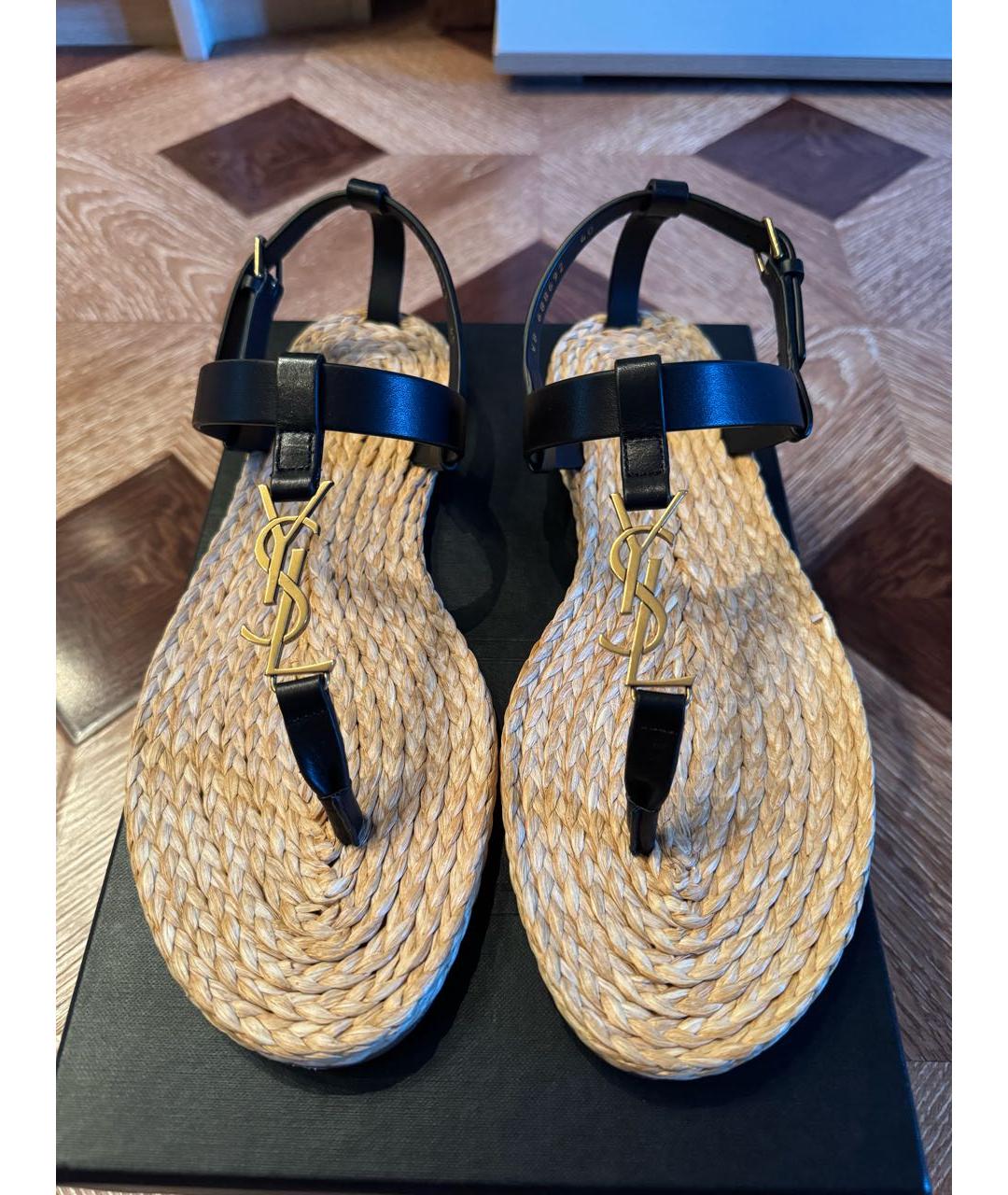 SAINT LAURENT Черные шлепанцы, фото 2
