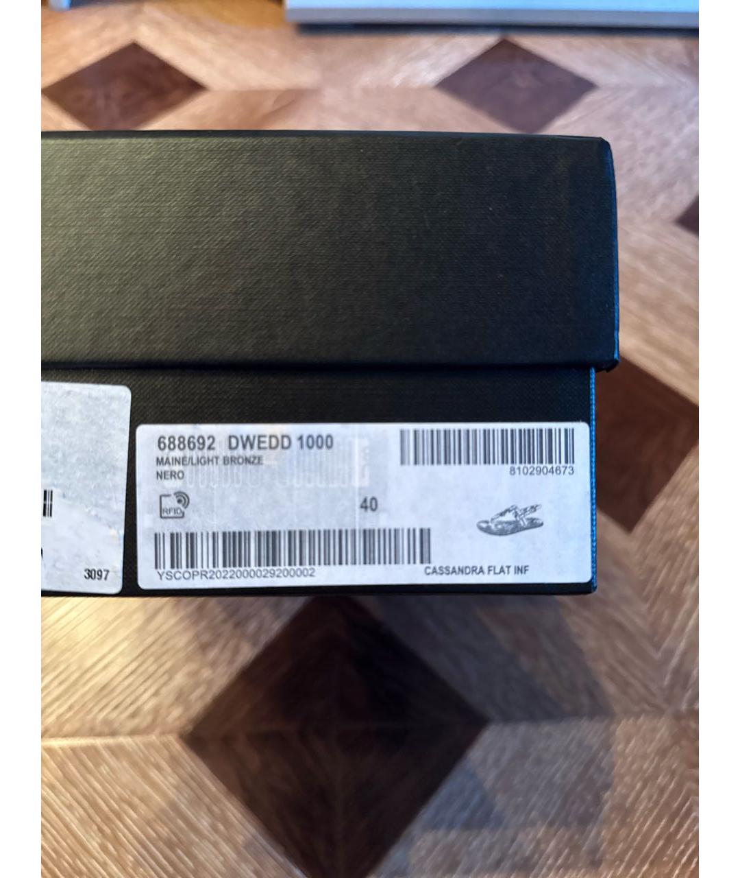 SAINT LAURENT Черные шлепанцы, фото 5