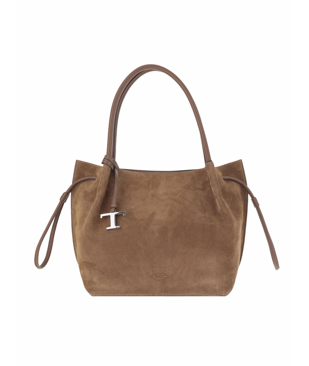 TOD'S Коричневая замшевая сумка тоут, фото 1