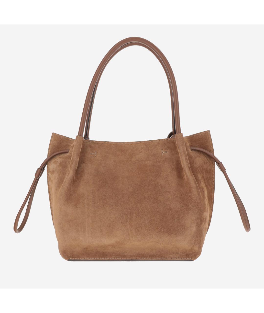 TOD'S Коричневая замшевая сумка тоут, фото 3