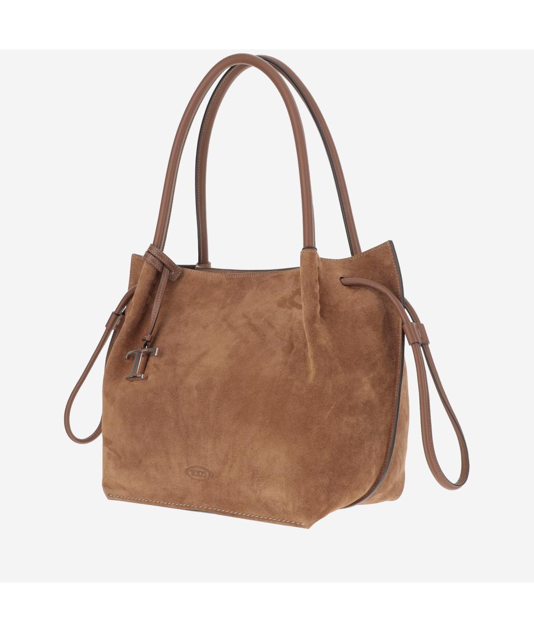 TOD'S Коричневая замшевая сумка тоут, фото 2