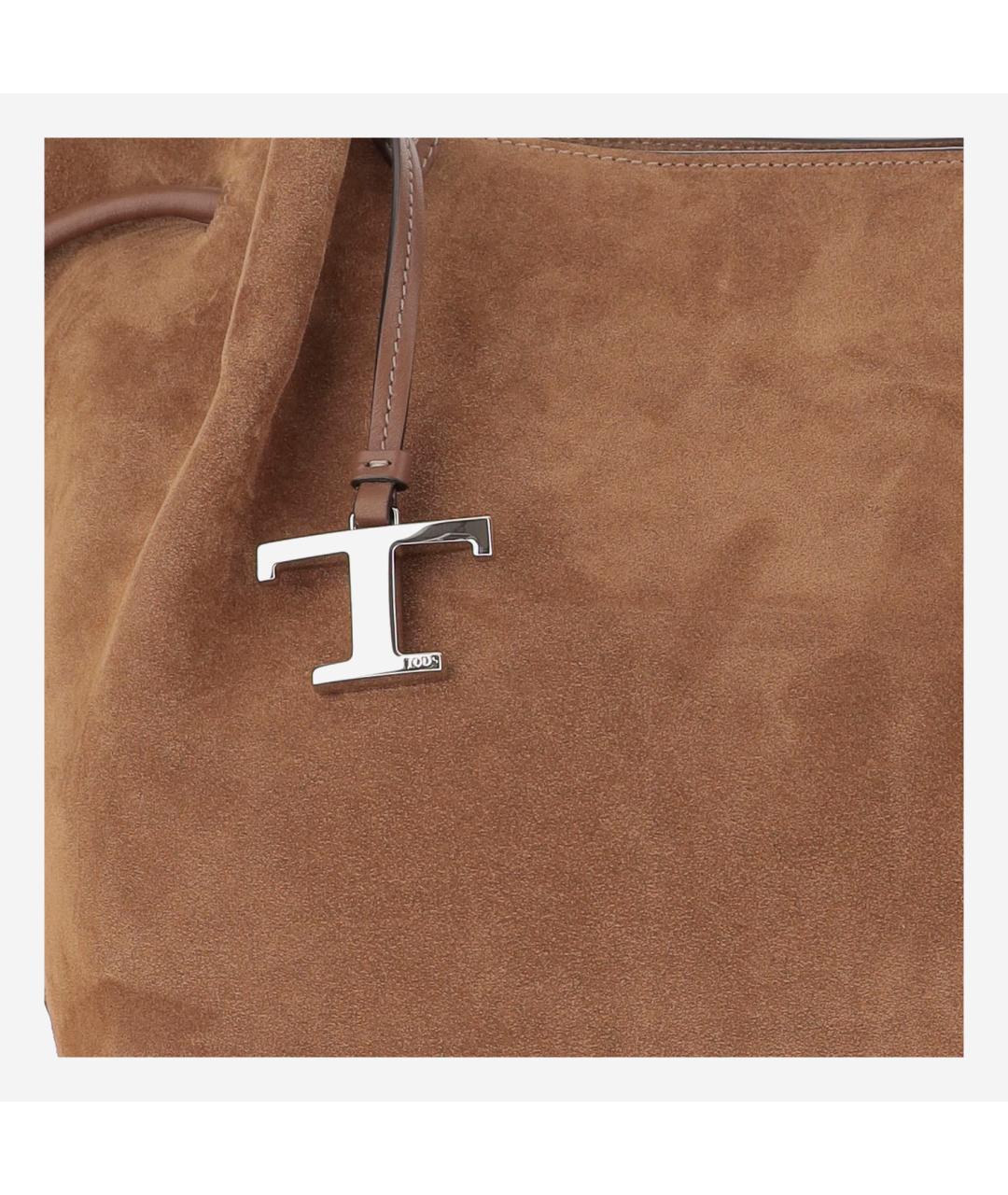 TOD'S Коричневая замшевая сумка тоут, фото 4