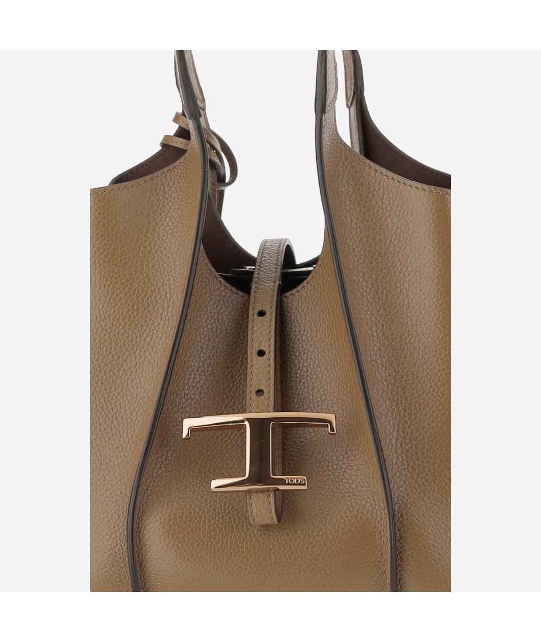 TOD'S Коричневая кожаная сумка тоут, фото 6