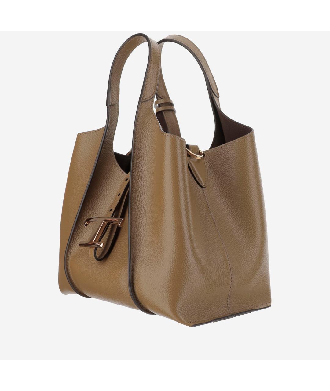 TOD'S Коричневая кожаная сумка тоут, фото 3