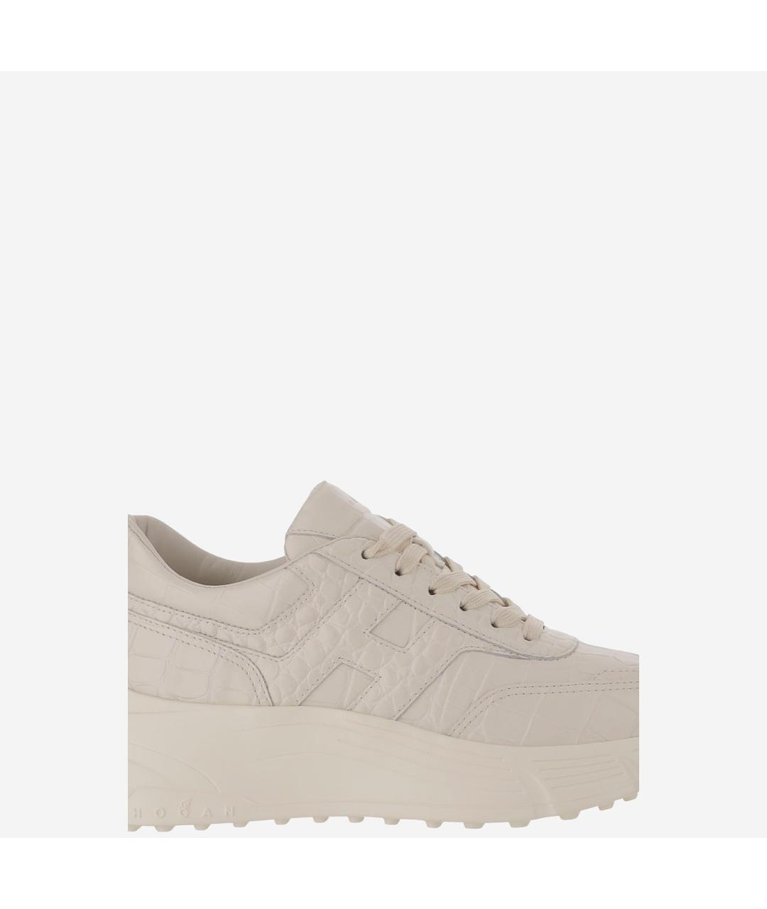 HOGAN Бежевые кожаные кроссовки, фото 5