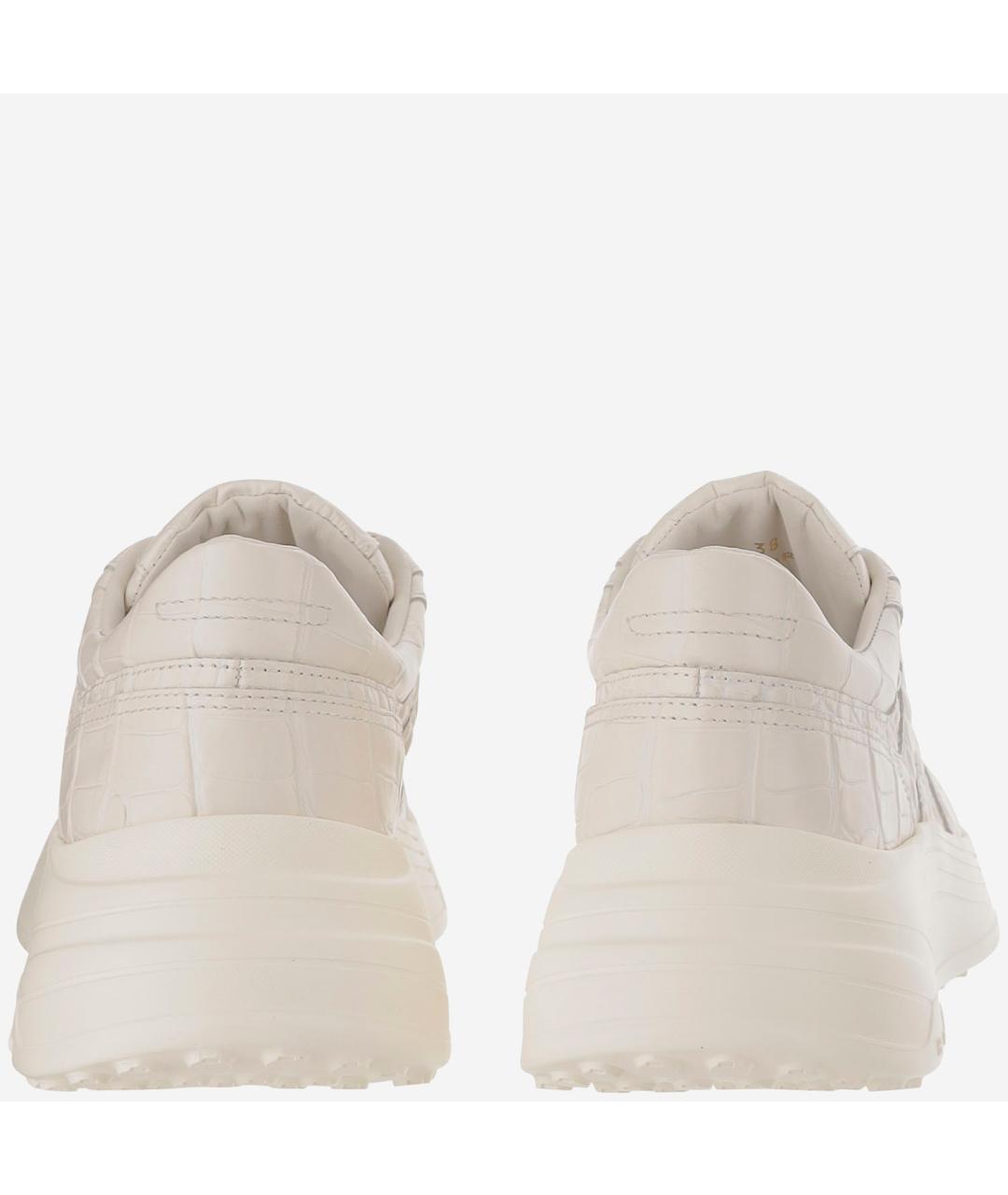 HOGAN Бежевые кожаные кроссовки, фото 4