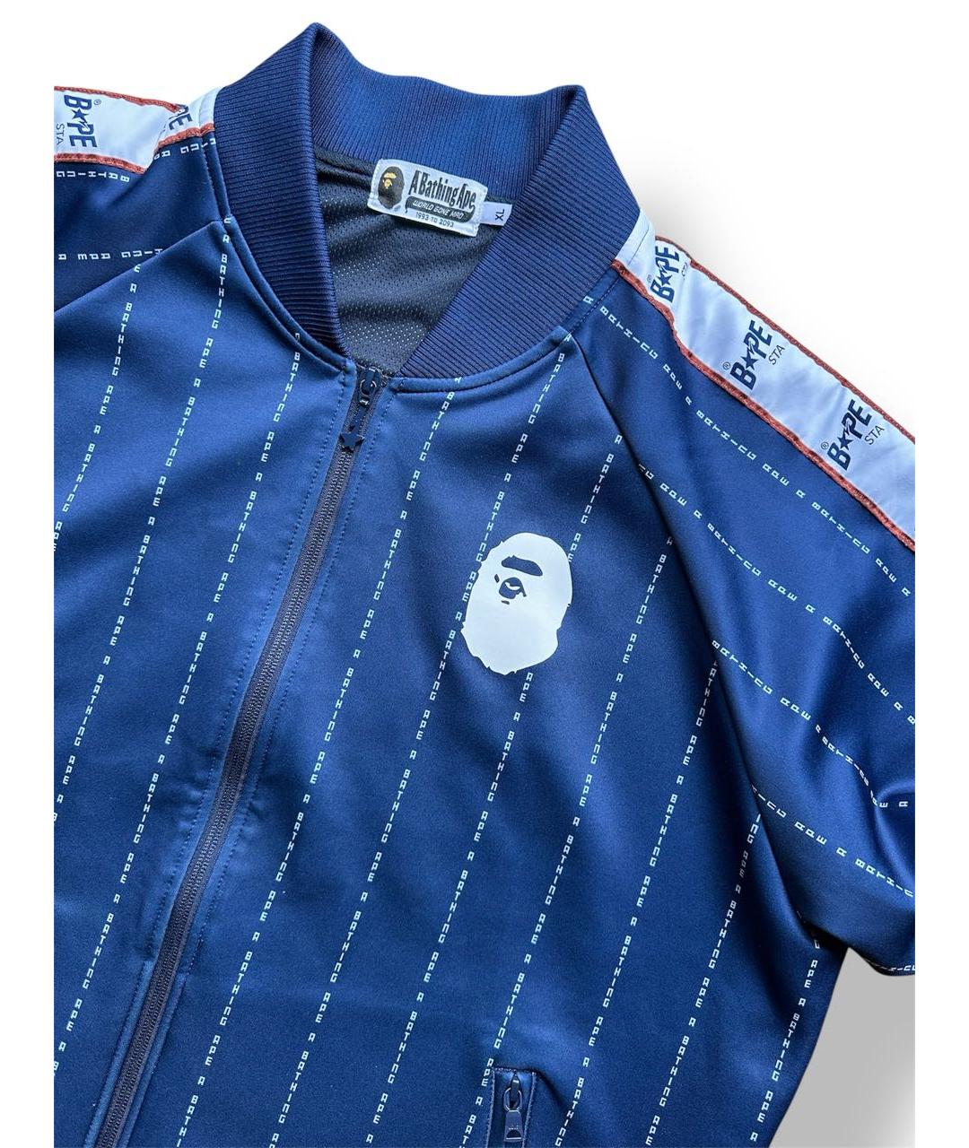 BAPE Темно-синяя полиэстеровая спортивная куртка, фото 4