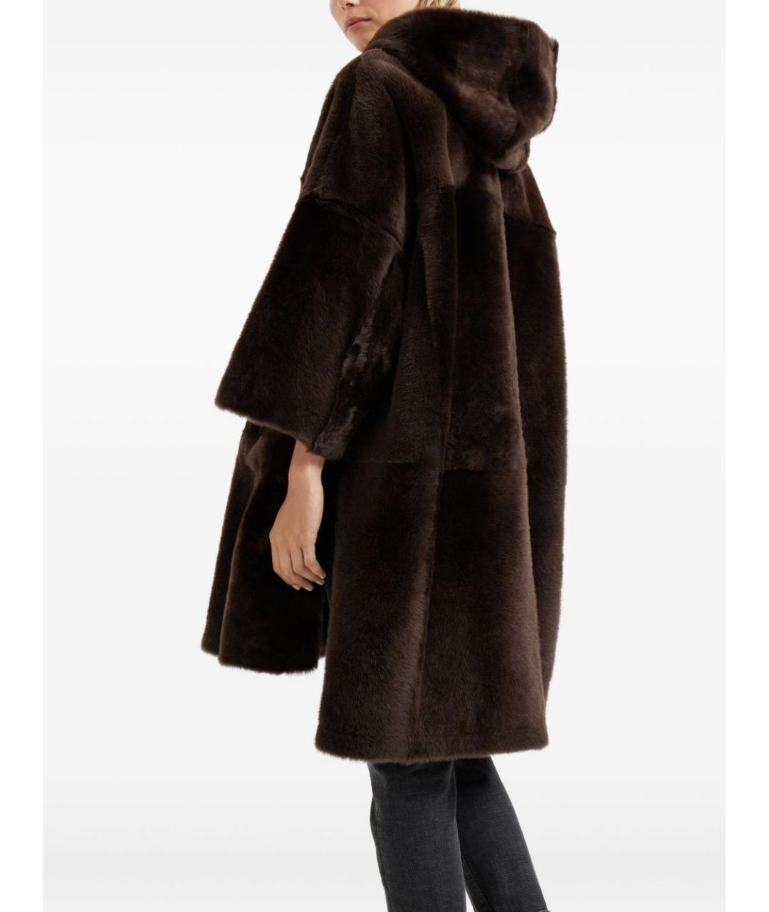 BRUNELLO CUCINELLI Коричневая меховая дубленка, фото 6