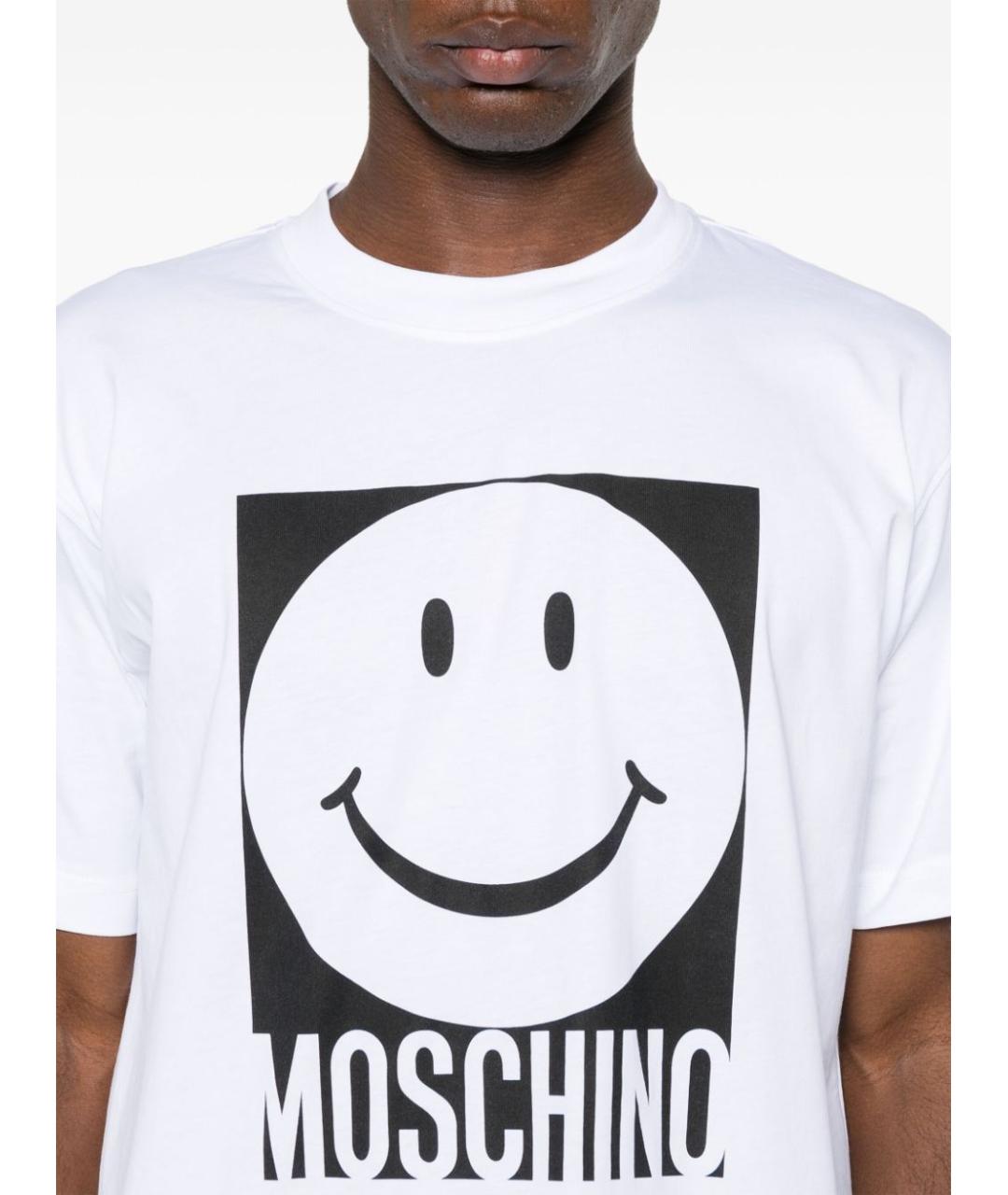 MOSCHINO Белая хлопковая футболка, фото 4