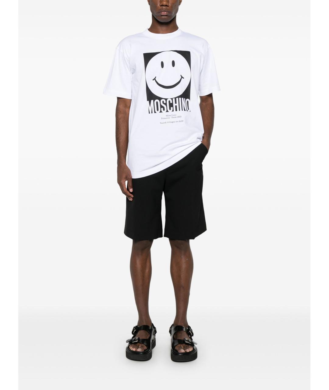 MOSCHINO Белая хлопковая футболка, фото 2