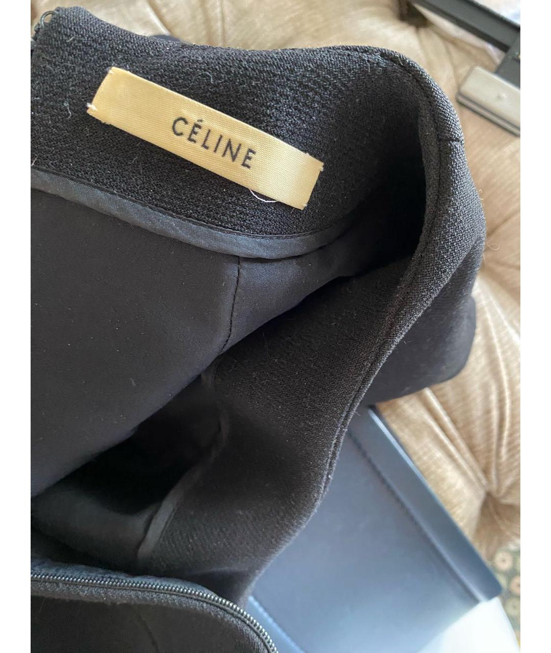 CELINE Черное шерстяное коктейльное платье, фото 4