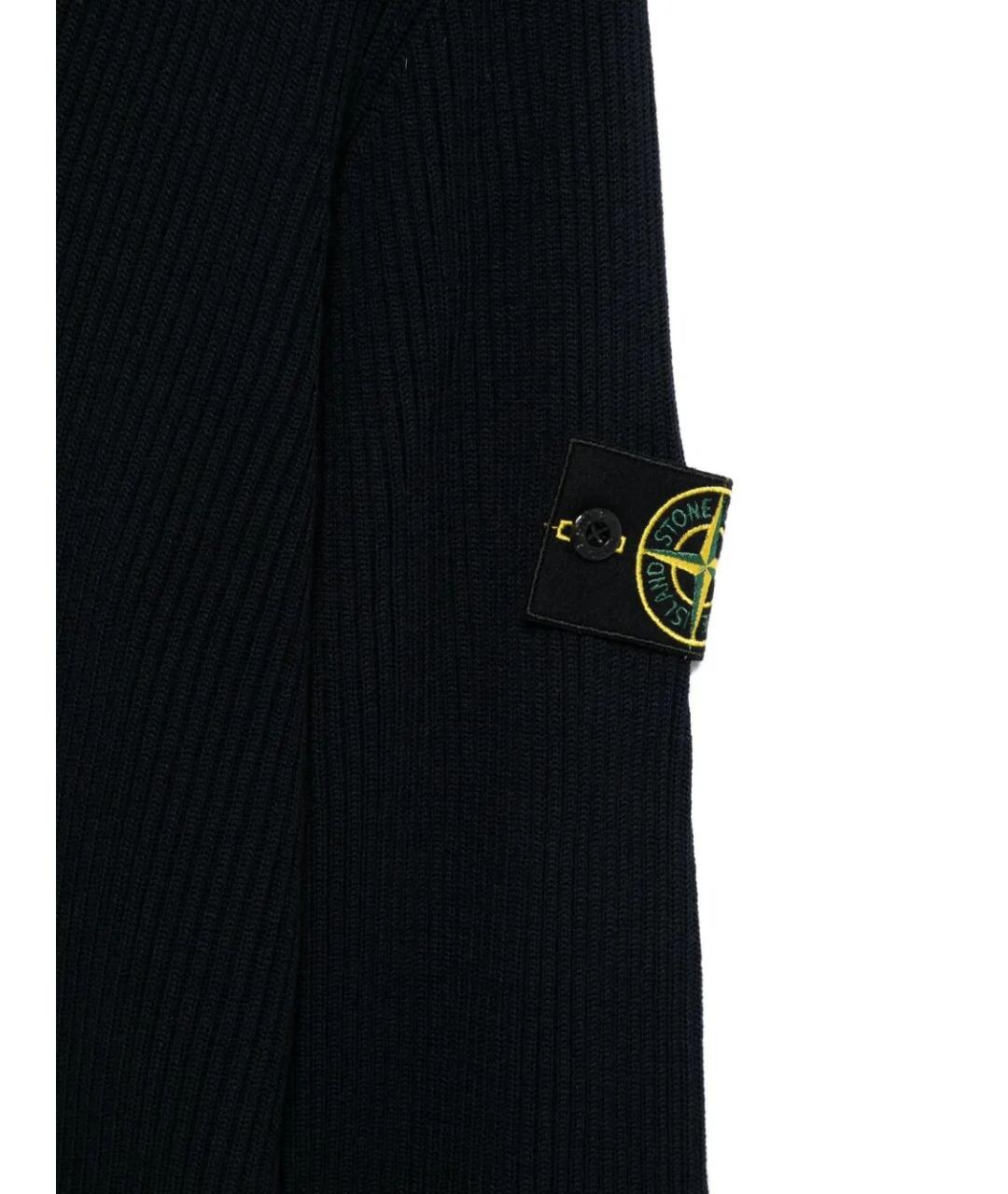 STONE ISLAND Темно-синяя шерстяная водолазка, фото 3