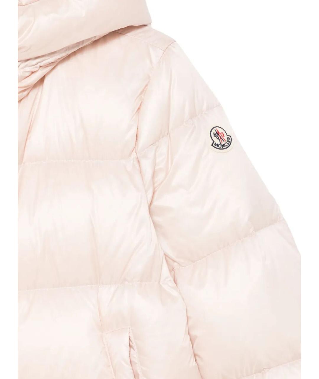 MONCLER Бежевый полиамидовый пуховик, фото 3