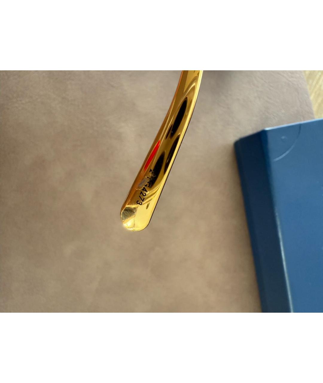 LOUIS VUITTON Золотые металлические солнцезащитные очки, фото 5