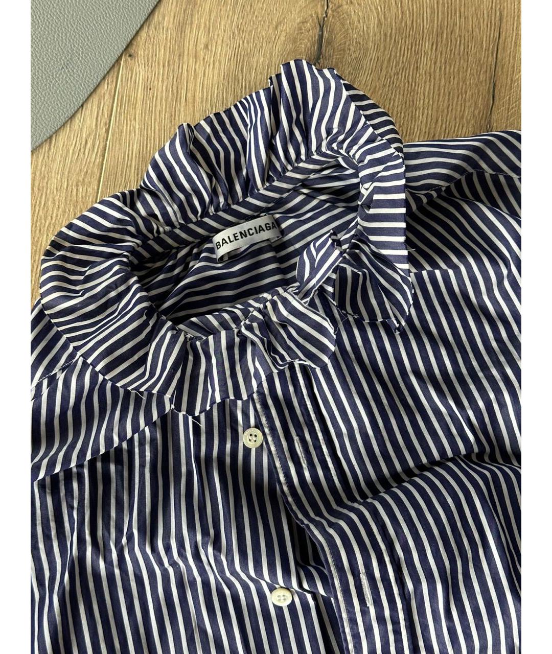 BALENCIAGA Синяя хлопковая рубашка, фото 3