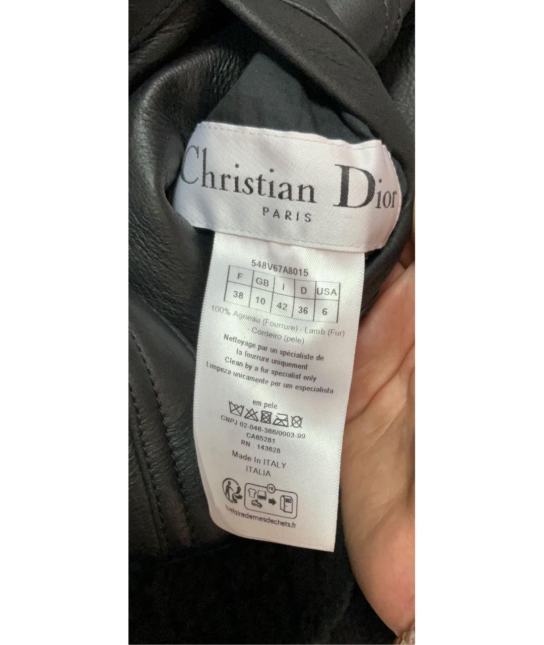 CHRISTIAN DIOR Черная кожаная дубленка, фото 7