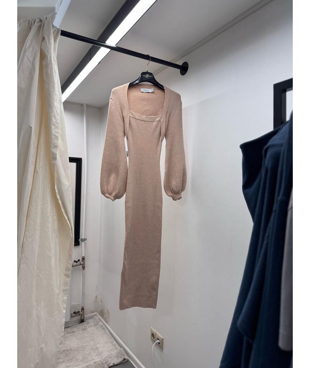MISHA COLLECTION Бежевое вискозное повседневное платье, фото 7