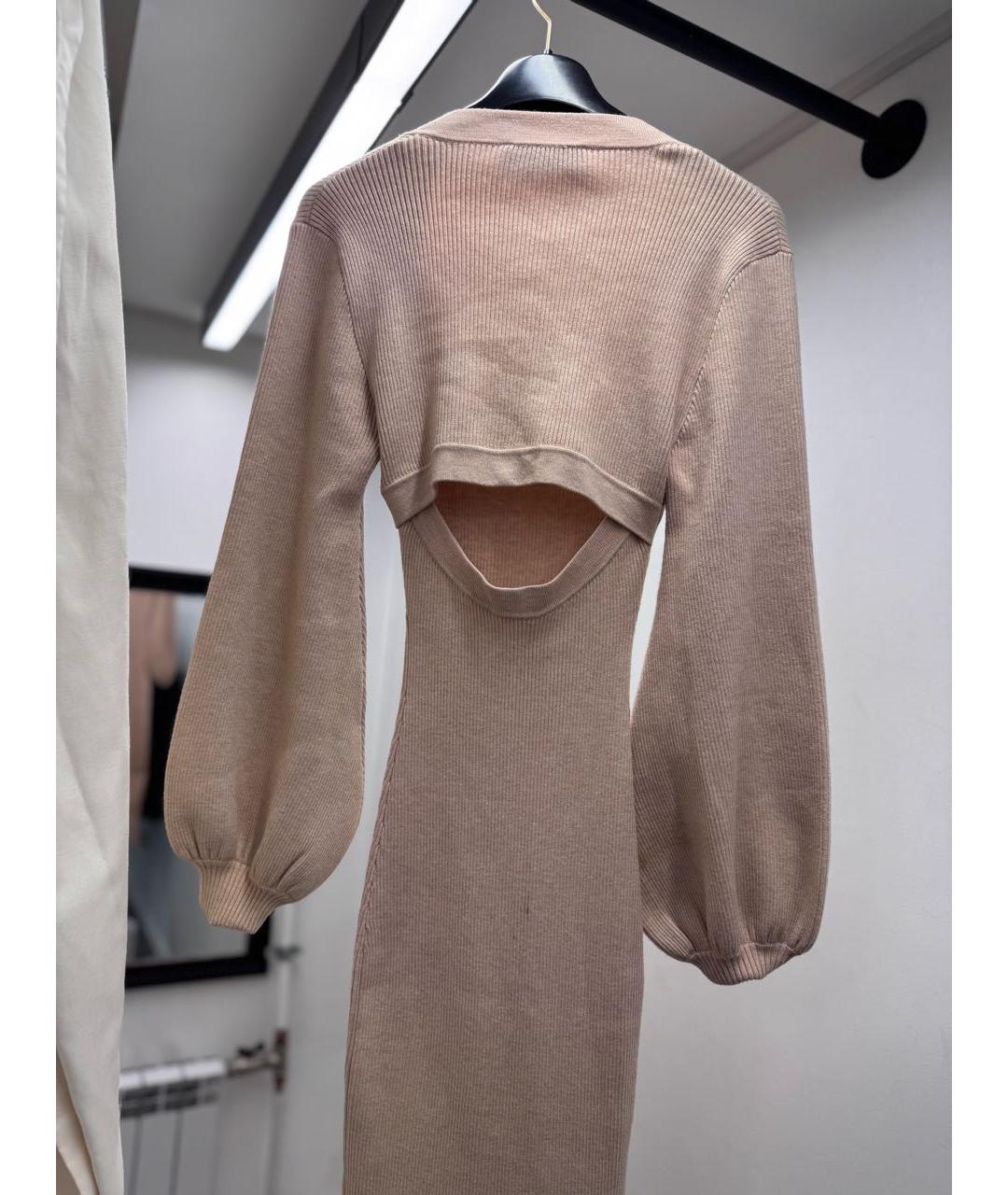 MISHA COLLECTION Бежевое вискозное повседневное платье, фото 6