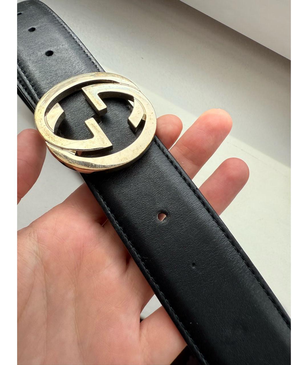 GUCCI Черный кожаный ремень, фото 3