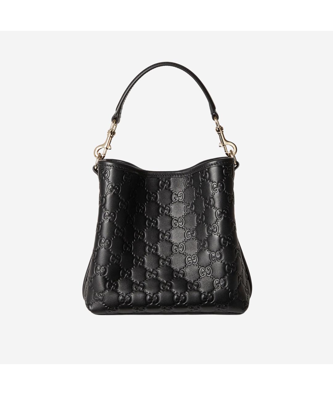 GUCCI Черная кожаная сумка тоут, фото 3