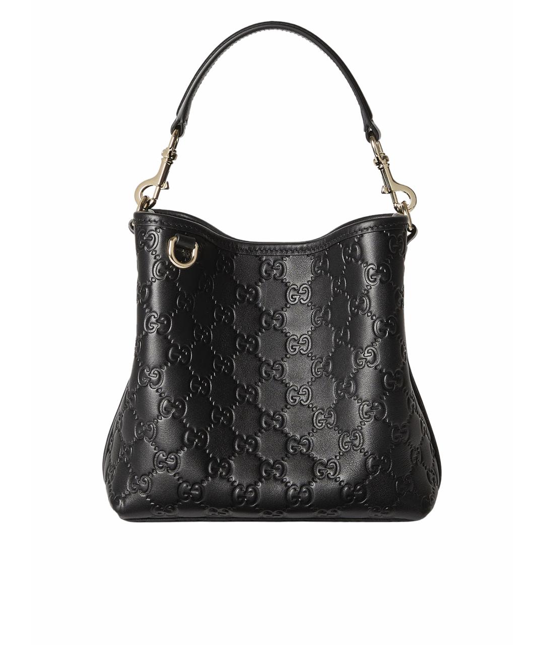 GUCCI Черная кожаная сумка тоут, фото 1