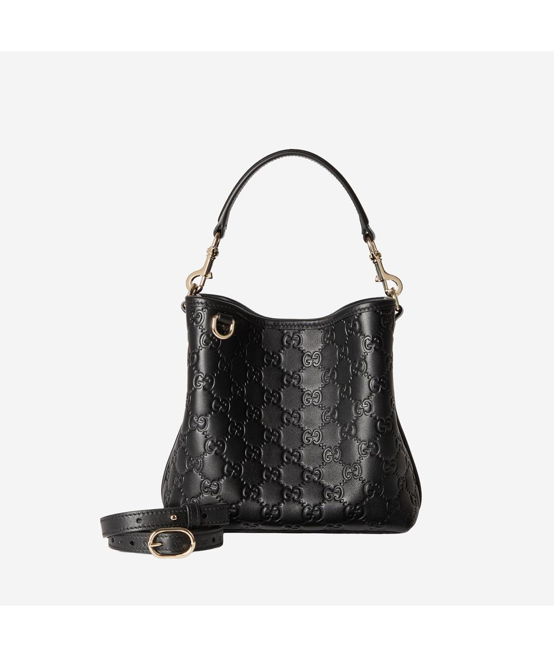 GUCCI Черная кожаная сумка тоут, фото 4