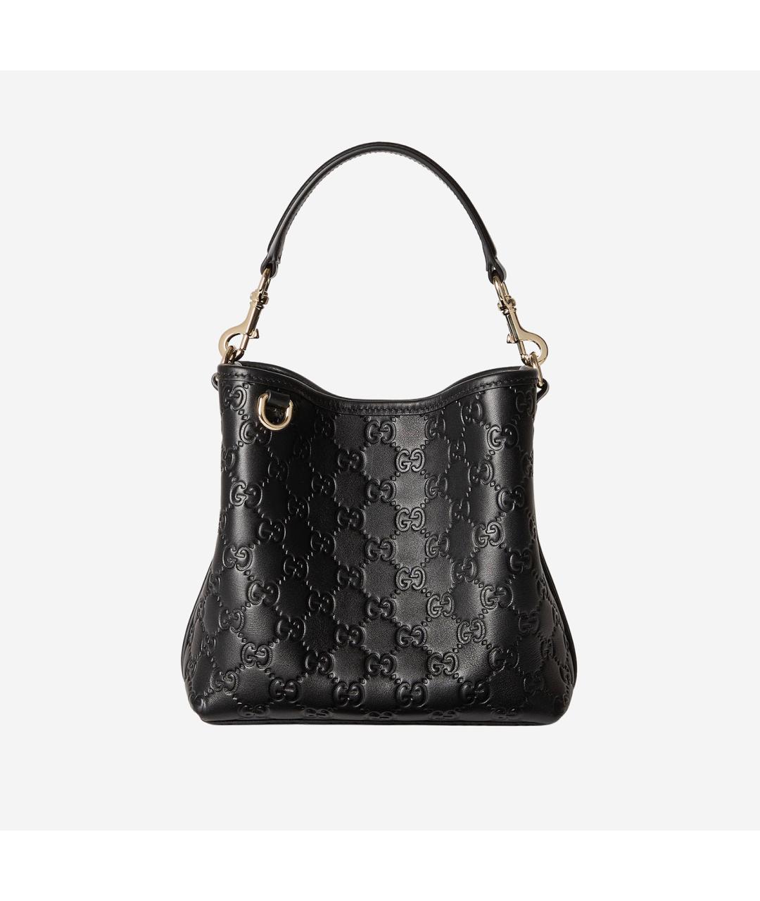 GUCCI Черная кожаная сумка тоут, фото 6