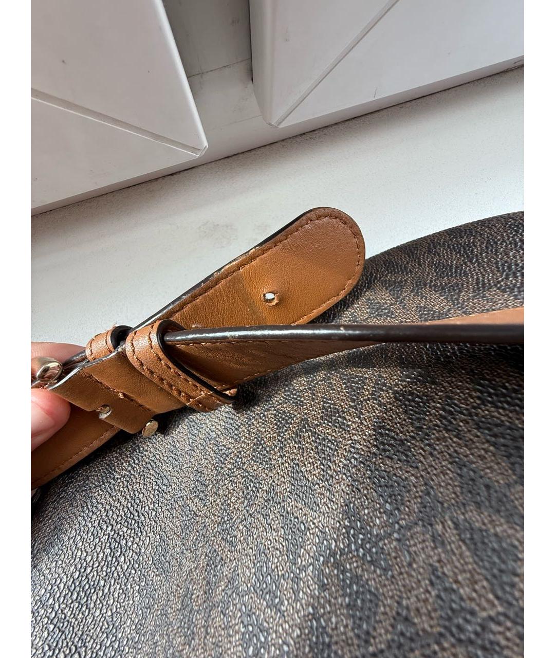 MICHAEL KORS Коричневая кожаная поясная сумка, фото 4