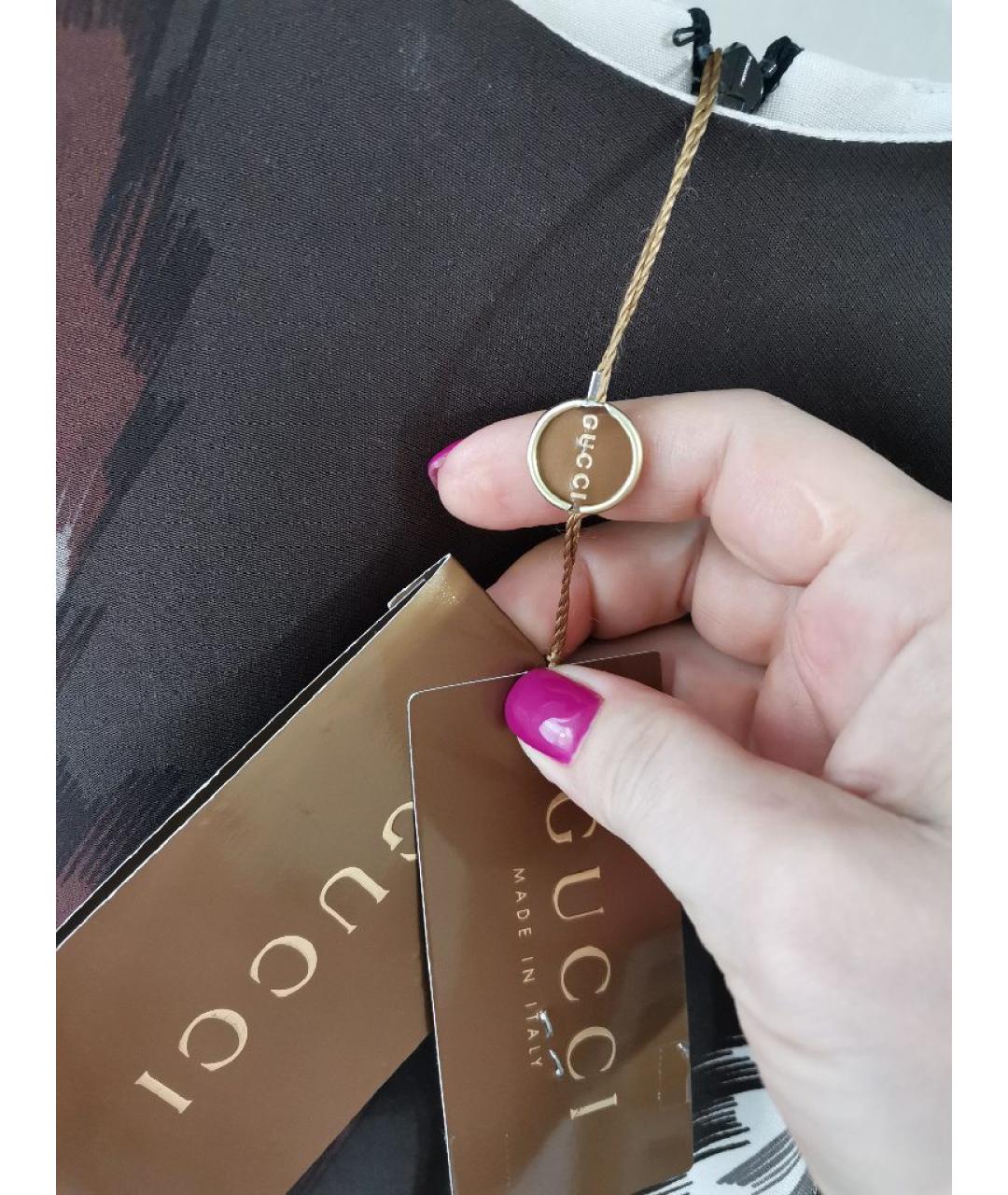 GUCCI Коричневое шелковое коктейльное платье, фото 3
