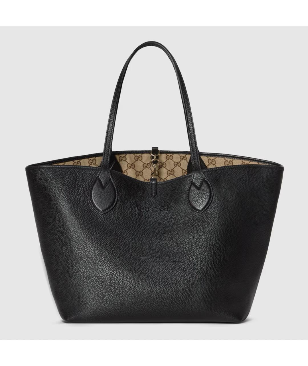 GUCCI Черная кожаная сумка тоут, фото 8