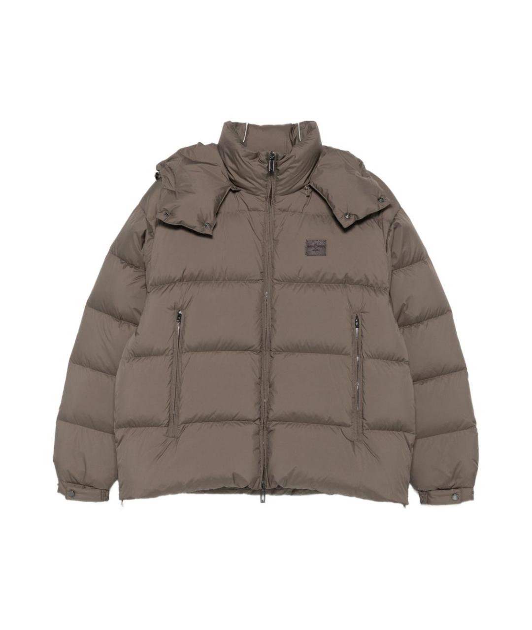 EMPORIO ARMANI Коричневая полиэстеровая куртка, фото 1