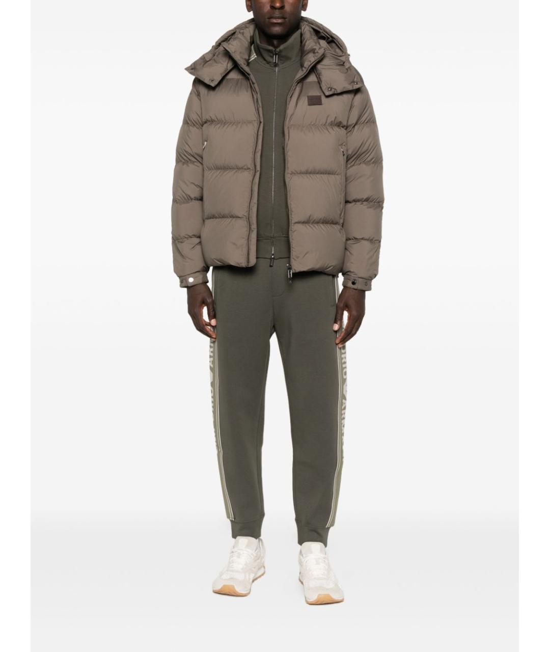 EMPORIO ARMANI Коричневая полиэстеровая куртка, фото 2